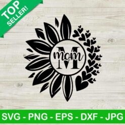 Mom sunflower heart SVG