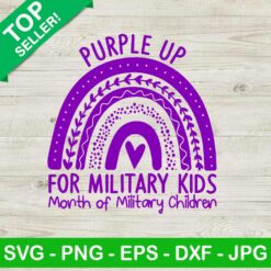 Rainbow purple up for military kids SVG