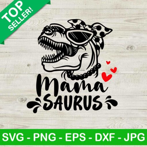 Mama Saurus With Bandana SVG