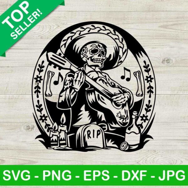 Mexican Mariachi Skull SVG