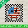 Smiley face US flag racing SVG