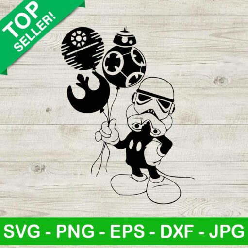 Storm Trooper Mickey With Balloon SVG