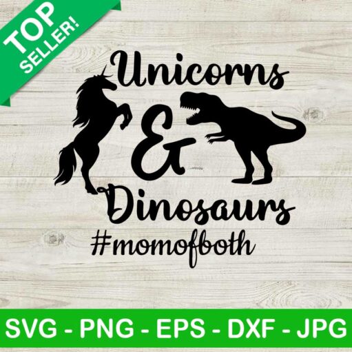 Unicorns And Dinosaurs Momofboth SVG