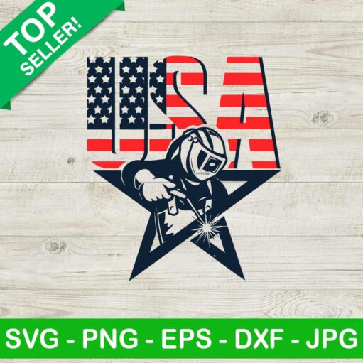 Welder USA flag SVG