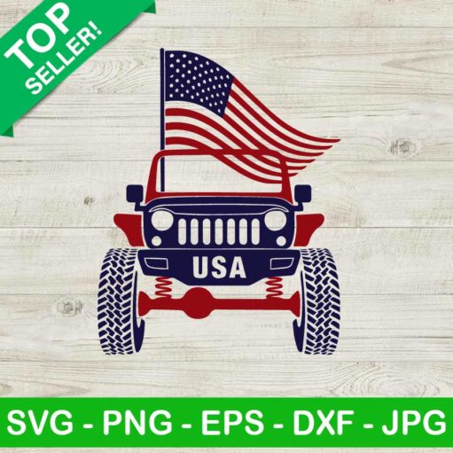 USA Jeep american flag SVG