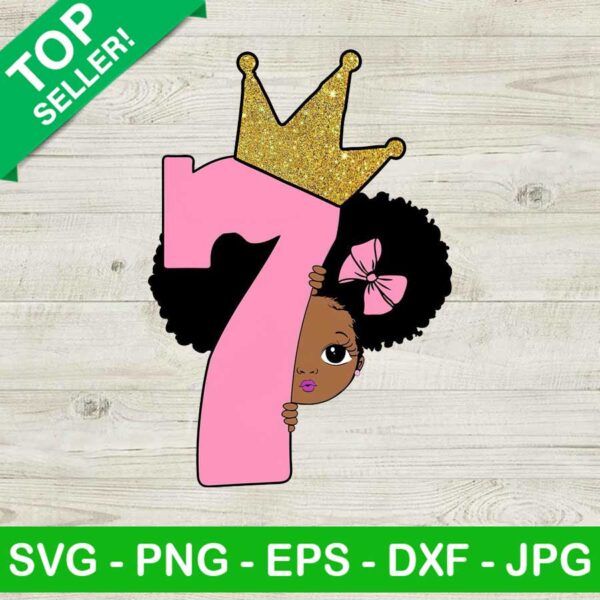 My 7Th Birthday Black Girl PNG