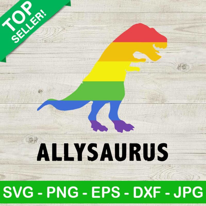 Allysaurus Gay Pride Flag SVG