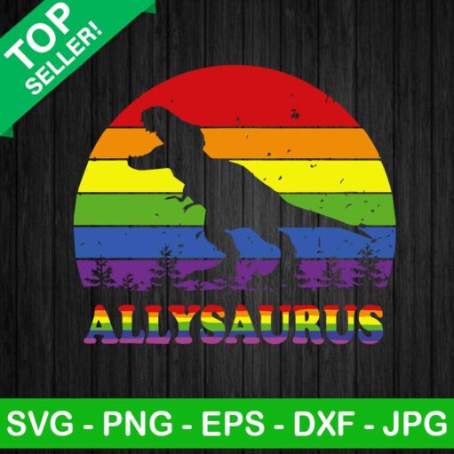 Vintage Allysaurus LGBT Pride SVG