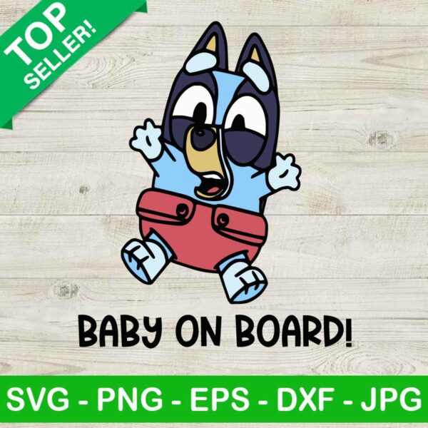 Bluey Baby On Board SVG
