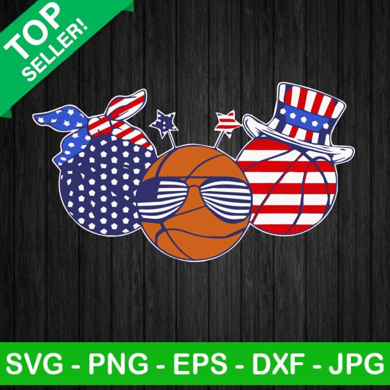 Basketball american flag SVG