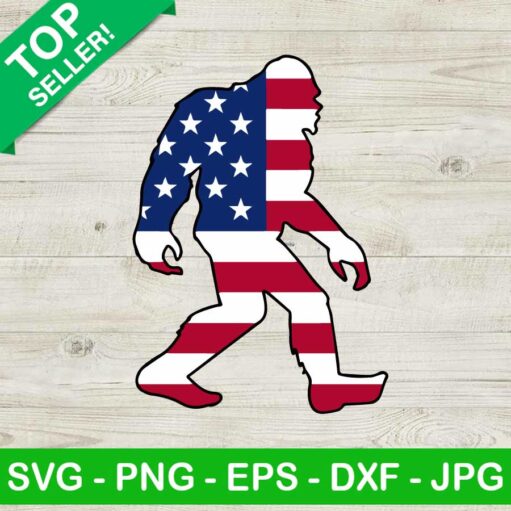 Bigfoot american flag SVG