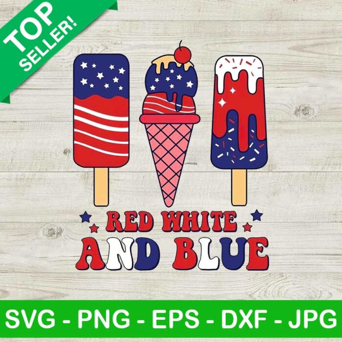 Red White And Bluey Ice Cream PNG