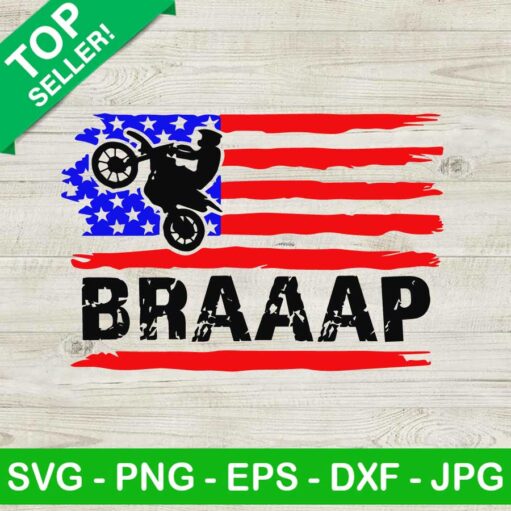 Braaap motocross USA flag SVG