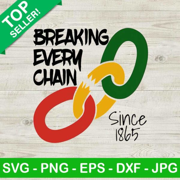 Breaking Every Chain 1865 PNG, Juneteenth 1865 Sublimation transfer PNG, Black History Heat Transfer PNG