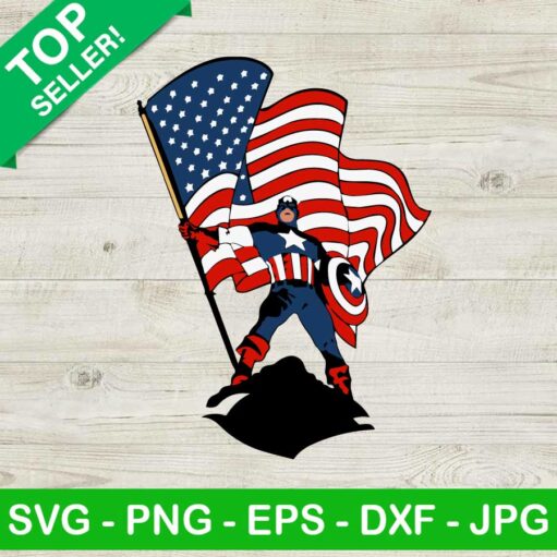 Captain America and usa flag SVG