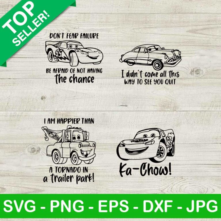Lightning McQueen Cars Saying Quote SVG, Ka Chow SVG, Cars Don't Fear