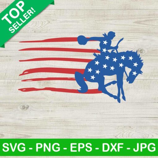 Cowboy rodeo American flag SVG