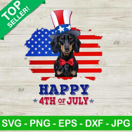 Dachshund Happy 4th Of July PNG