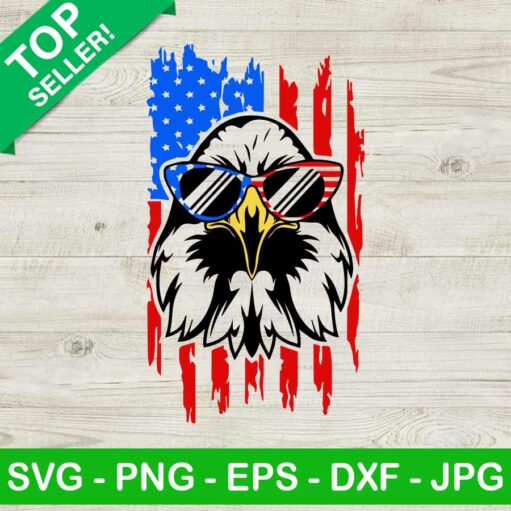 Eagle Sunglasses With American Flag SVG