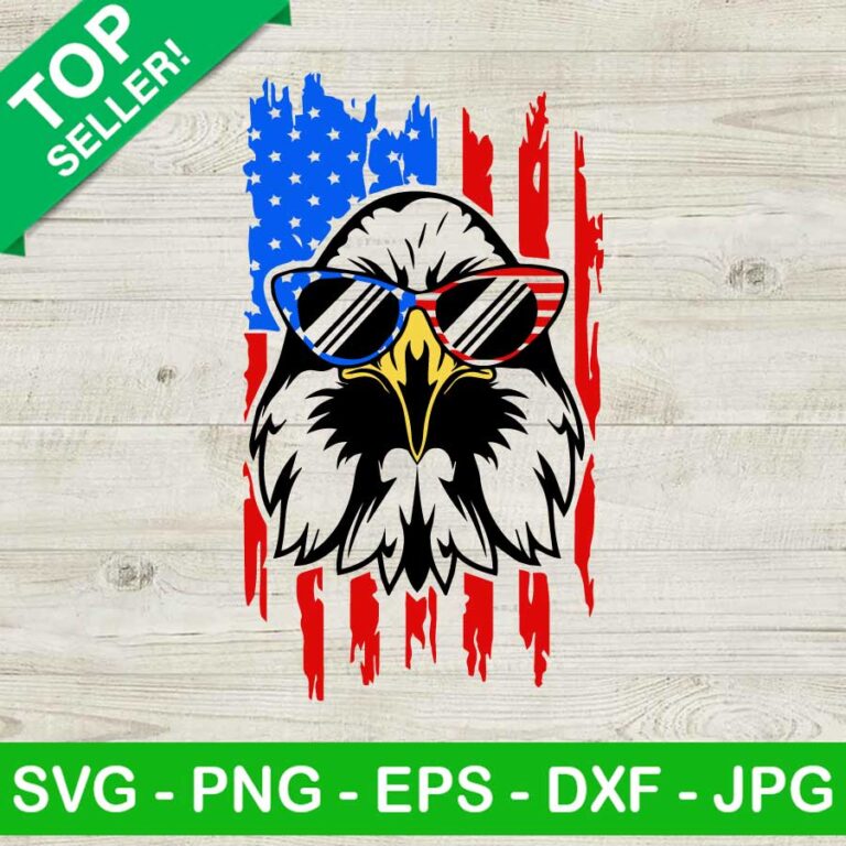 Eagle Sunglasses With American Flag SVG, Eagle With Patriotic SVG ...