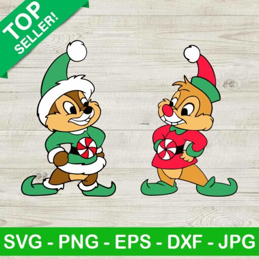 Christmas Elf Chip And Dale Svg