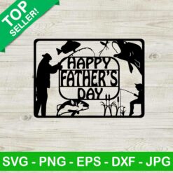 Happy Father's Day Fishing Postcard SVG