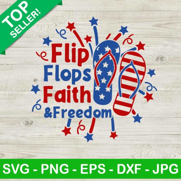 Flip flops faith freedom SVG