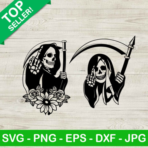 Grim reaper middle finger SVG