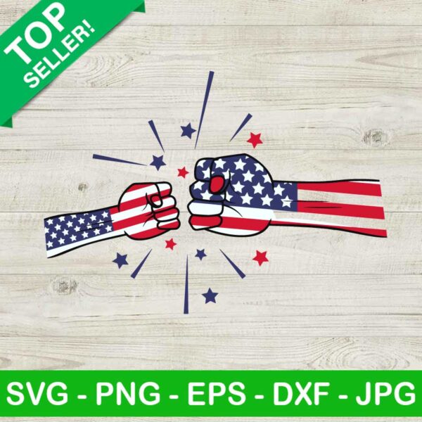 American Flag Fist Bump Hand SVG, 4Th Of July Fist Bump SVG, American Flag Hand SVG
