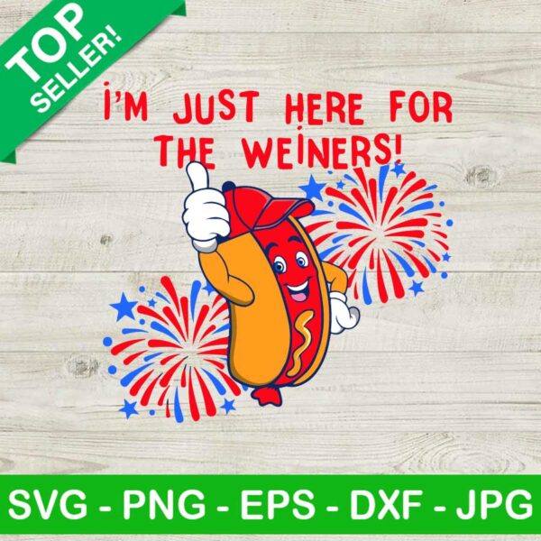 Hot dog i'm just here for the weiners SVG