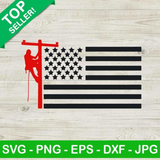 Lineman American Flag Svg