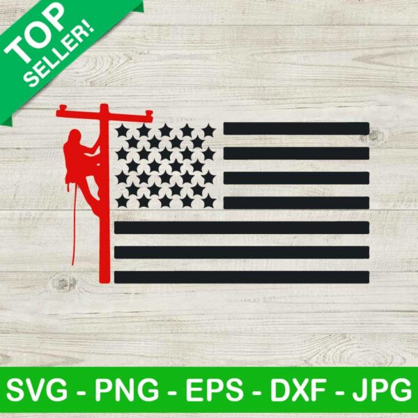 Lineman American Flag SVG