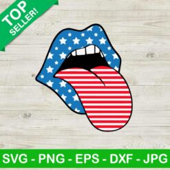 American Flag Lip SVG, 4th Of July Lip SVG, USA Flag Lip Tongue SVG
