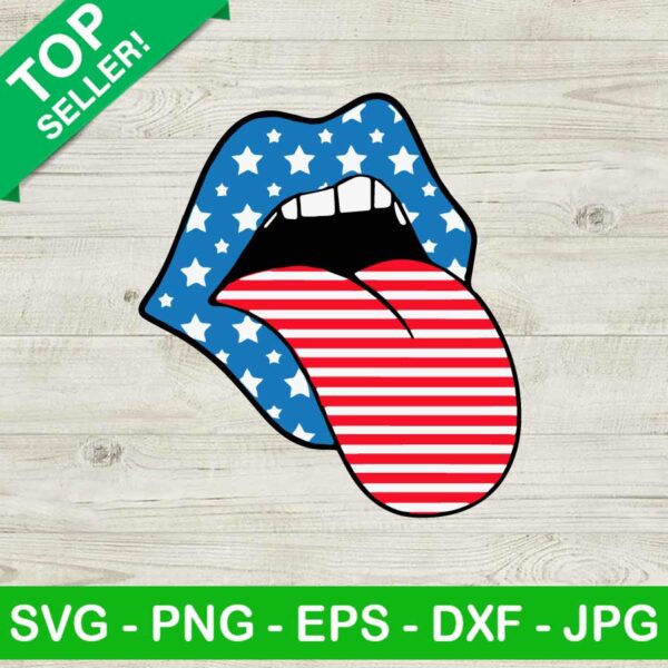 American Flag Lip SVG