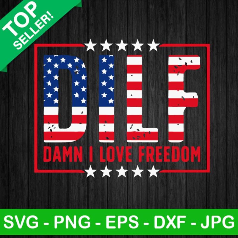 Dilf Damn I Love Freedom SVG, Dilf Flag SVG, Damn I Love Freedom SVG