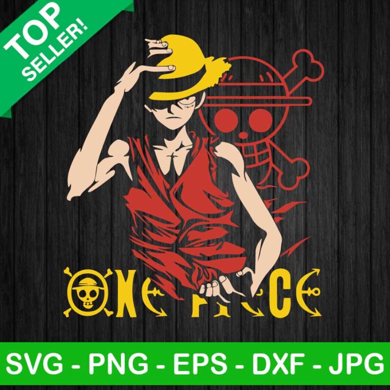 Monkey Luffy logo cross skull SVG, Anime cartoon One Piece SVG, Monkey ...