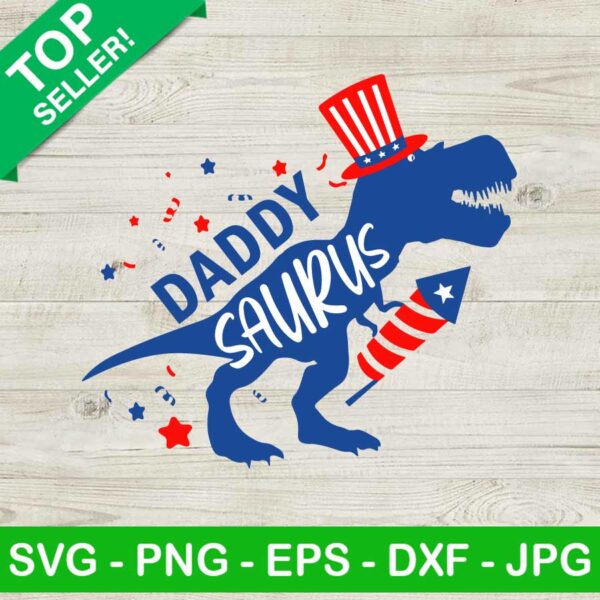 Daddy Saurus 4Th Of July SVG