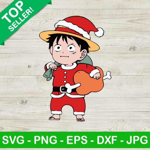 Funny christmas Monkey Luffy SVG