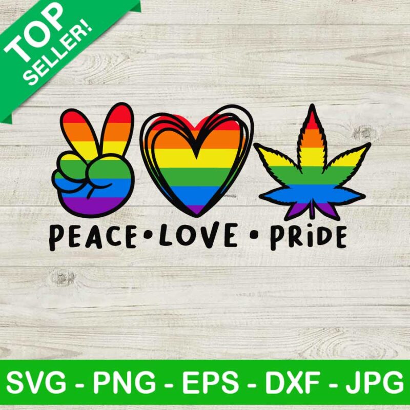 Peace love pride SVG, LGBT Pride rainbow SVG, Pride rainbow SVG
