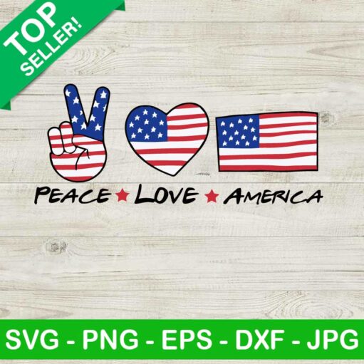 Peace Love America SVG