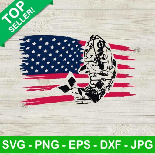 America Flag Fishing SVG