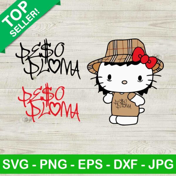 Peso Pluma Hello Kitty SVG, Peso Pluma SVG, Cute Hello Kitty SVG