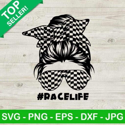 Race Life Messy Bun SVG