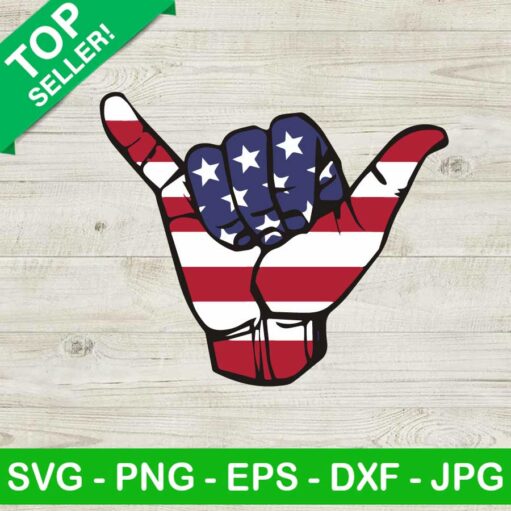 Shaka sign american flag hand SVG