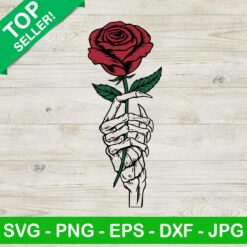 Skull Hand With Rose SVG
