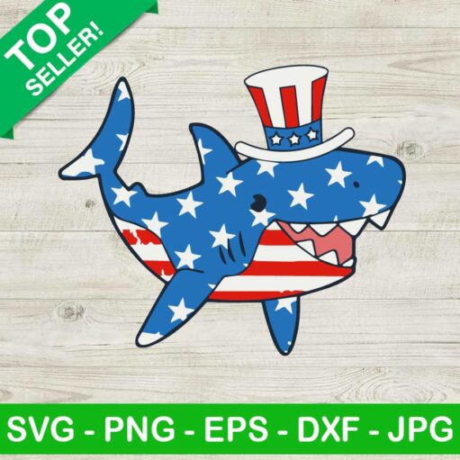 Usa Flag Shark 4th Of July SVG