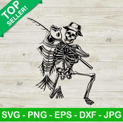 Skeleton Fishing SVG