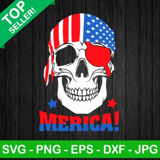 Pirates Skull Merica SVG