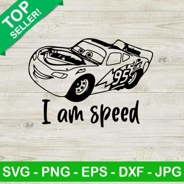 Lightning McQueen I Am Speed SVG
