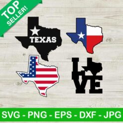 State Of Texas map and flag bundle SVG